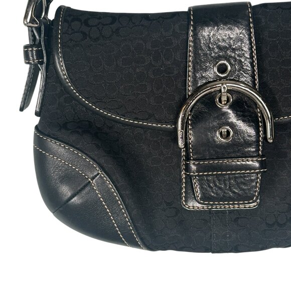 Coach 6818 SMALL Vintage Soho Black Leather and Signature C Canvas Shoulder Bag - Picture 4 of 16